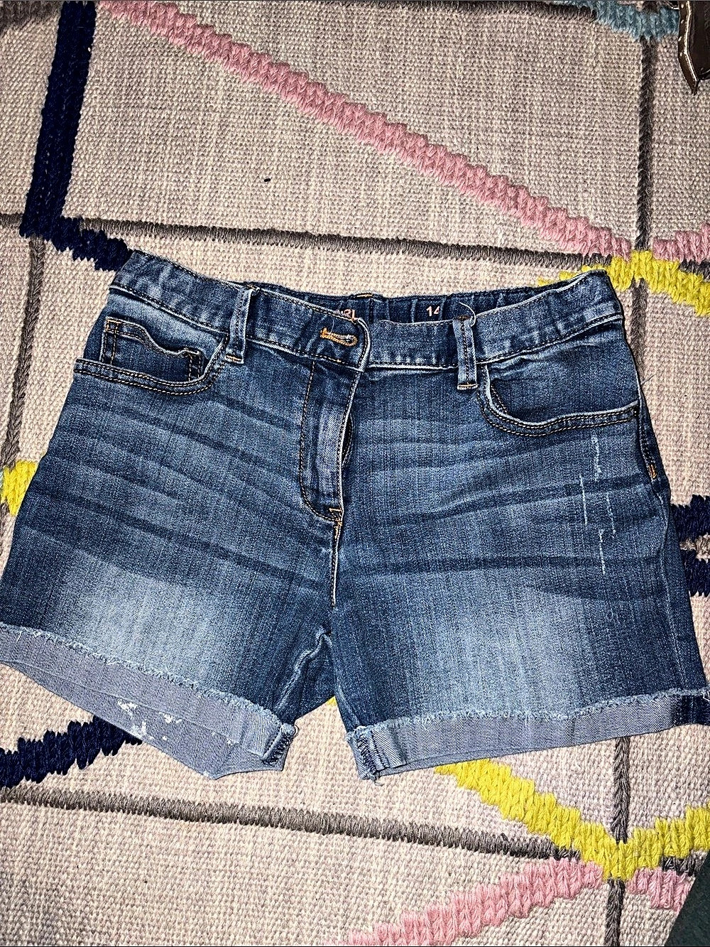 Crewcuts Cowgirl Tuff Girl’s Denim Jean Shorts Size 14